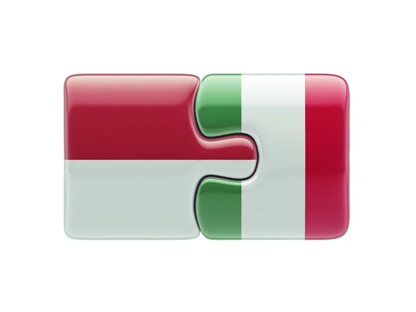 Indonesia Italia Puzzle Concepto — Foto de Stock