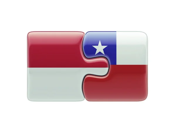 Indonesia Chile  Puzzle Concept — Stock Photo, Image