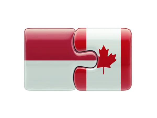 Conceito de quebra-cabeça de Canadá de Indonésia — Fotografia de Stock