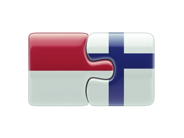Indonesia Finland  Puzzle Concept — Stock Photo, Image