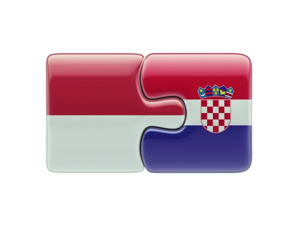 Indonesia Croazia Puzzle Concept — Foto Stock