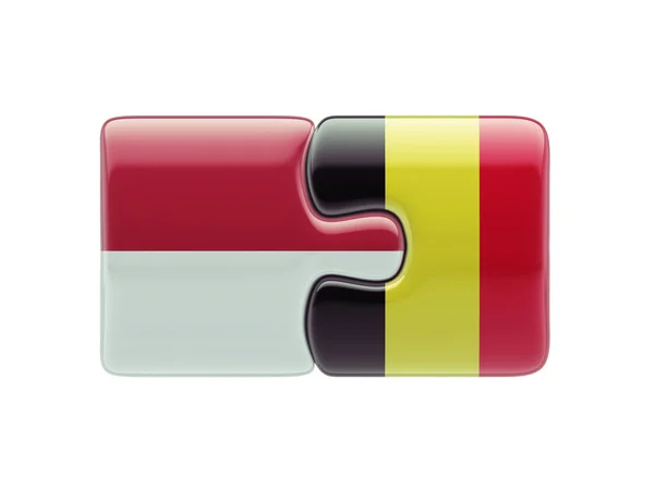 Indonesia Belgium  Puzzle Concept — Stock Photo, Image