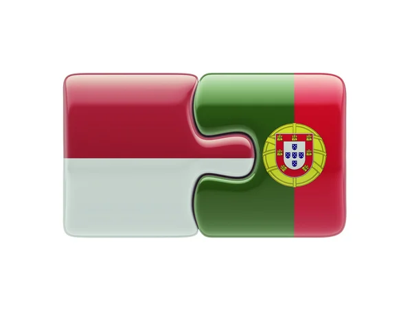 Indonesia Portugal  Puzzle Concept — Stock Photo, Image