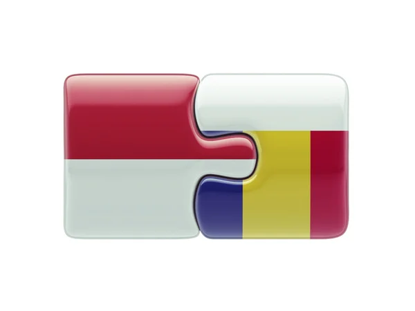 Indonesien Rumänien Puzzle-Konzept — Stockfoto