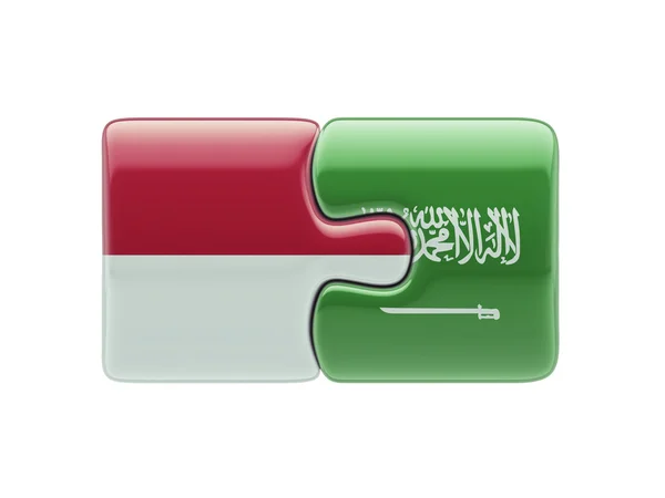 Indonesia Arabia Saudita Puzzle Concept — Foto Stock