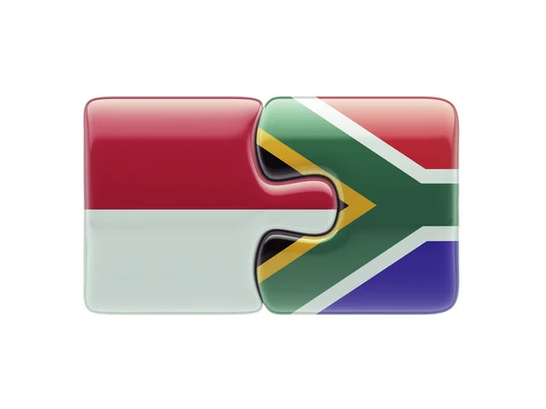 Indonesia South Africa  Puzzle Concept — Stock Photo, Image