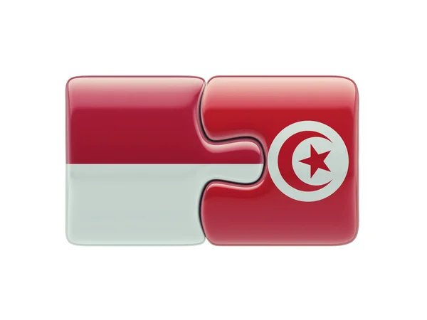 Tunisia indonesien puzzle konzept — Stockfoto