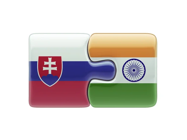 Slovakia India  Puzzle Concept — Stock Photo, Image