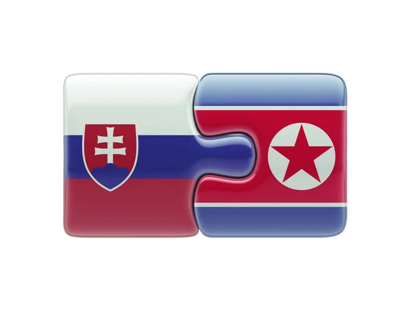 Slovakien Nordkorea pussel koncept — Stockfoto