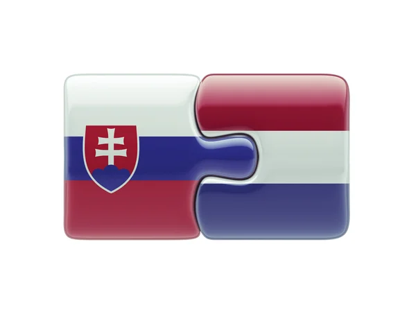 Slovakien Nederländerna pussel koncept — Stockfoto