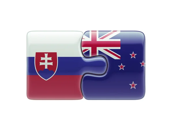Slovakia New Zealand  Puzzle Concept — Stock Photo, Image