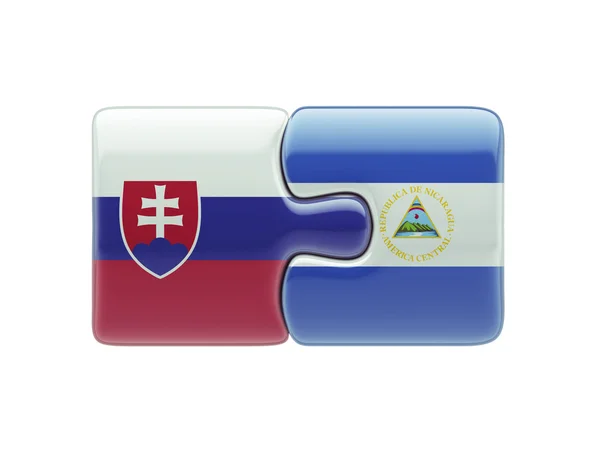 Slovaquie Nicaragua Puzzle Concept — Photo