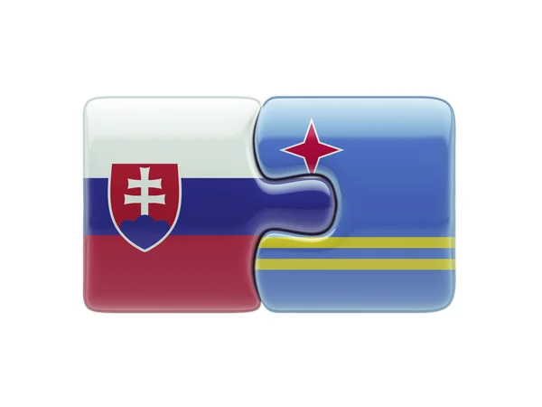 Slovakia Aruba Puzzle Concept — Stock Photo, Image