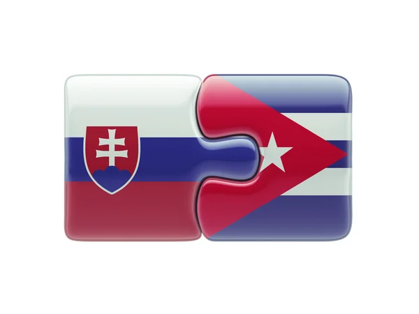 スロバキア キューバ パズル コンセプト — ストック写真