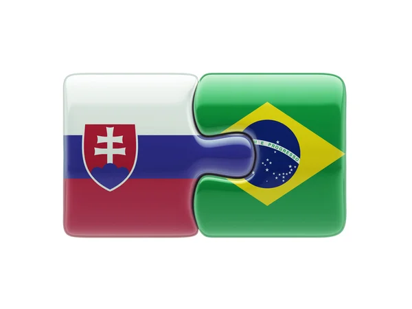 Słowacja Brazylia logiczne pojęcia — Zdjęcie stockowe