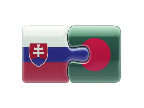 Slovakien Bangladesh pussel koncept — Stockfoto