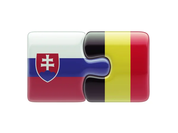 Koncepcja logiczne Belgia Słowacja — Zdjęcie stockowe
