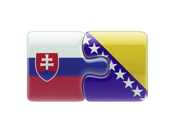 Slovakia Bosnia and Herzegovina Puzzle Concept — Stock Photo, Image