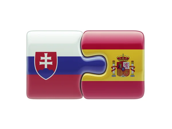 Slovakien Spanien pussel koncept — Stockfoto