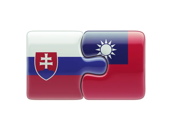 Slovakien Taiwan pussel koncept — Stockfoto