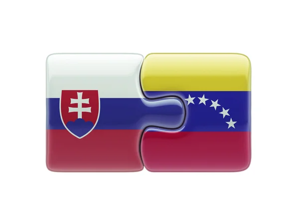 Słowacja Wenezuela logiczne pojęcia — Zdjęcie stockowe