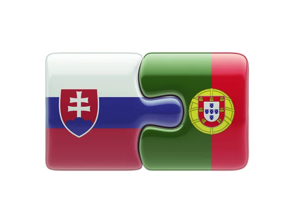 斯洛伐克葡萄牙拼图概念 — 图库照片