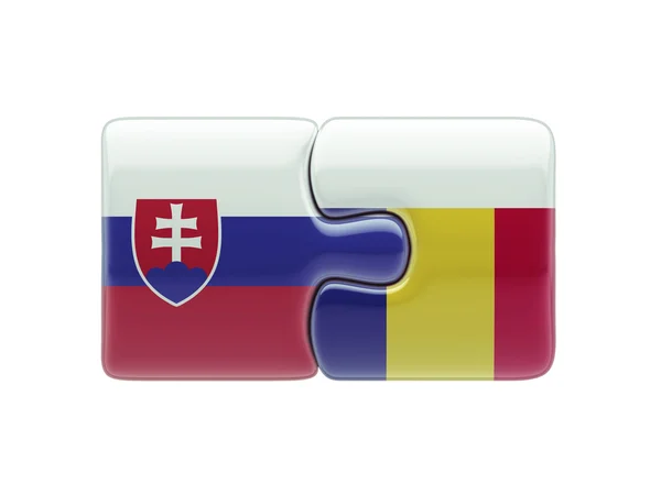 斯洛伐克罗马尼亚拼图概念 — 图库照片