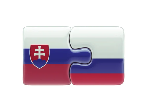 Slovaquie Russie Puzzle Concept — Photo