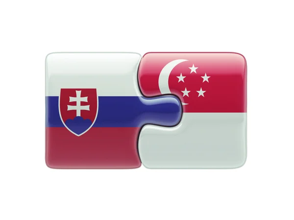 Slovakia Singapore  Puzzle Concept — Stock Photo, Image