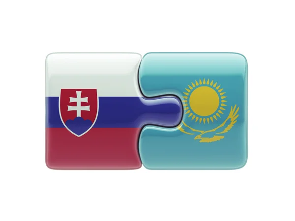 Slovaquie Kazakhstan Puzzle Concept — Photo