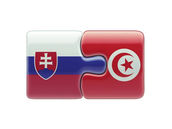 Túnez Eslovaquia Puzzle Concepto — Foto de Stock