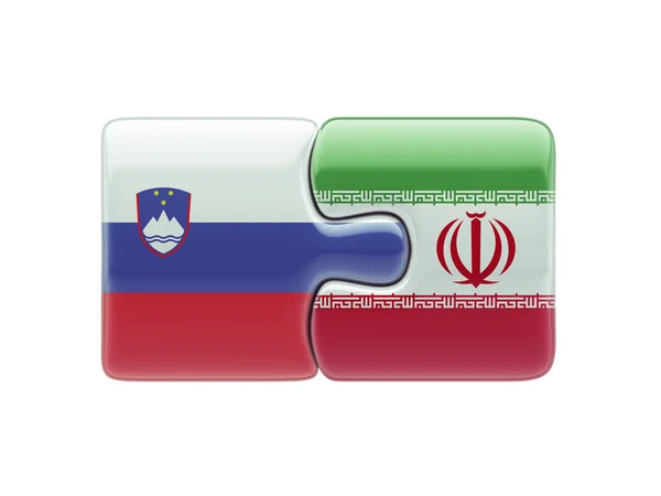 Slovenia Iran  Puzzle Concept — Stock Photo, Image