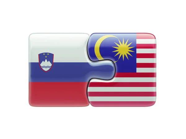 Slowenien Malaysia Puzzle-Konzept — Stockfoto