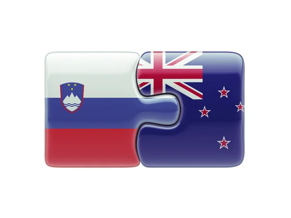 Slovenia New Zealand  Puzzle Concept — Stock Photo, Image