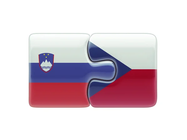 Slovenia Czech Republic  Puzzle Concept — Stock Photo, Image