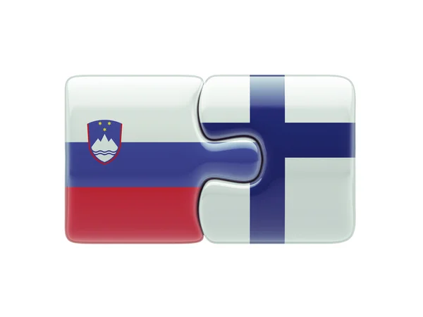 Eslovenia Finlandia Puzzle Concepto — Foto de Stock