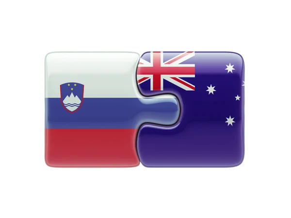 Slovenien Australien pussel koncept — Stockfoto