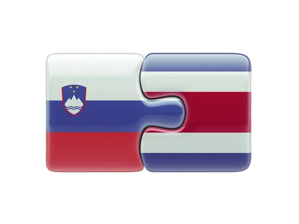 Slovenia Costa Rica Puzzle Concept — Stock Photo, Image