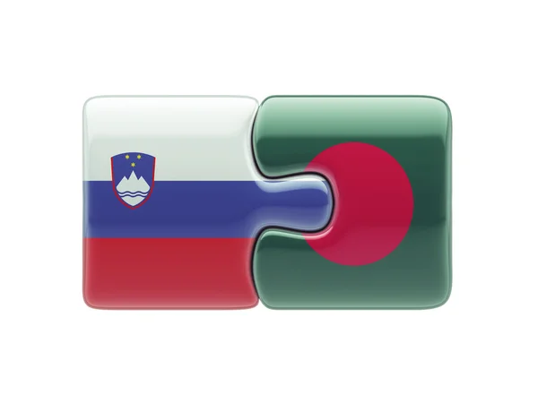 Slovénie Bangladesh Puzzle Concept — Photo