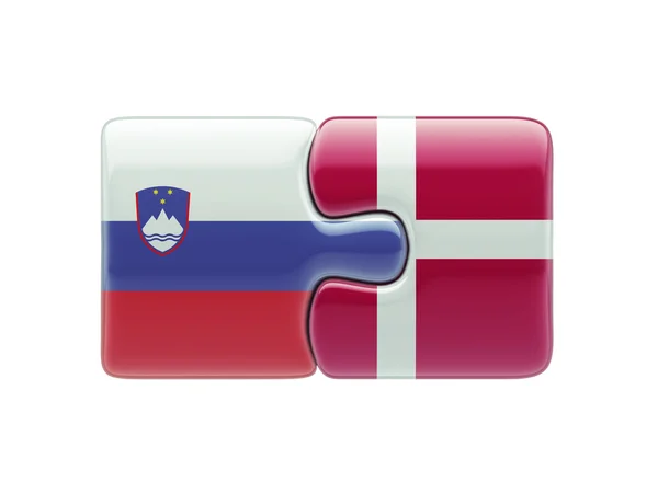 Eslovenia Dinamarca Puzzle Concepto —  Fotos de Stock