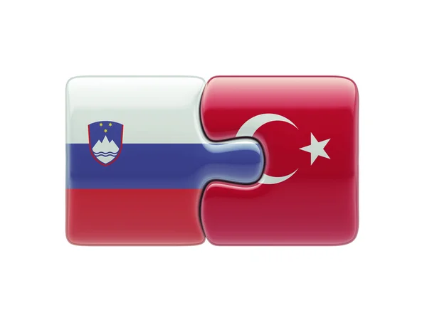 Slovinsko Turecko Puzzle koncept — Stock fotografie