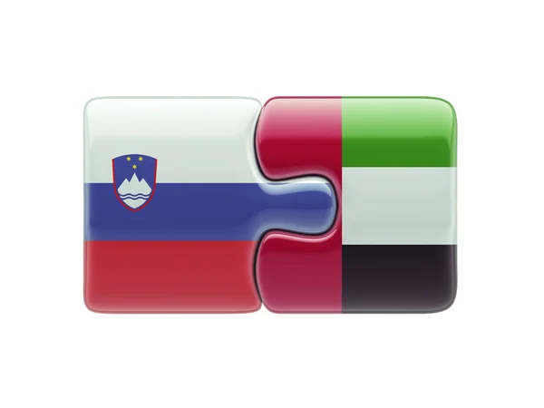 Slovenia Emirati Arabi Uniti Puzzle Concept — Foto Stock