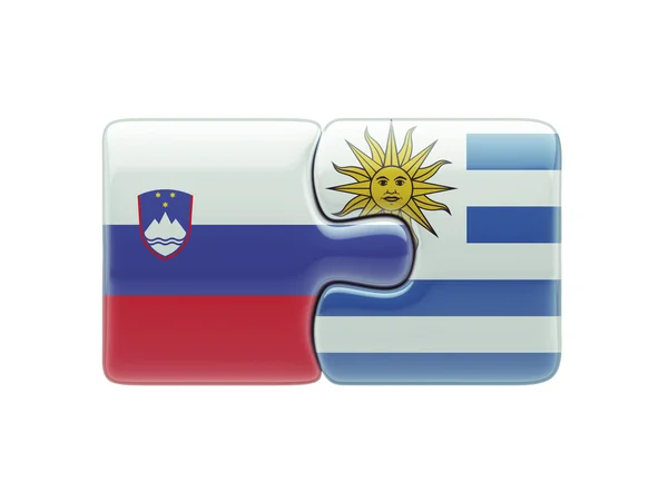 Slovenien Uruguay pussel koncept — Stockfoto