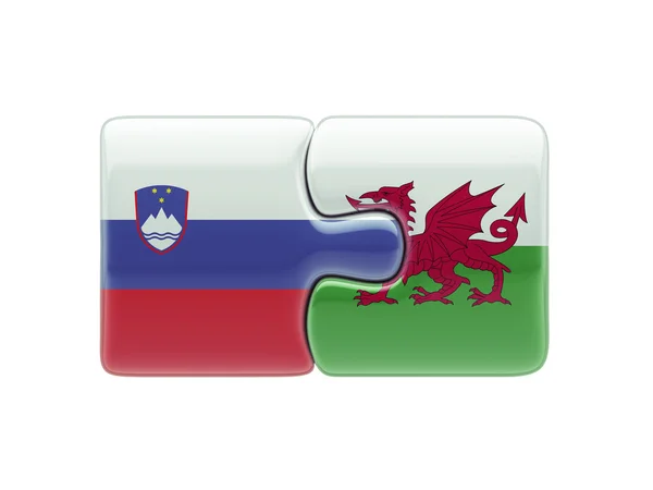 スロベニア ウェールズ パズル コンセプト — ストック写真