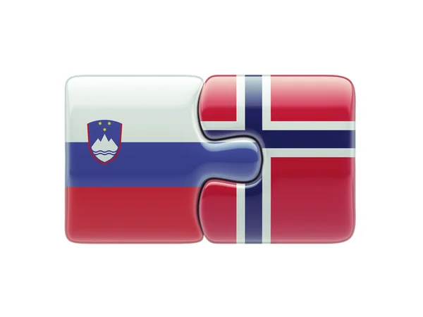 Slovenia Norvegia Puzzle Concept — Foto Stock