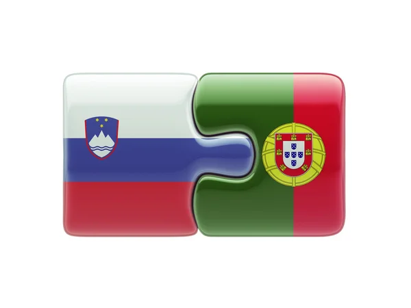 Eslovénia Portugal Puzzle Concept — Fotografia de Stock