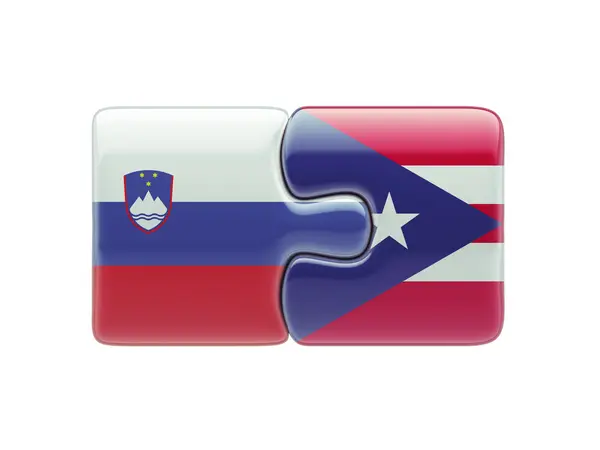 Slovenia Puerto Rico  Puzzle Concept — Stock Photo, Image
