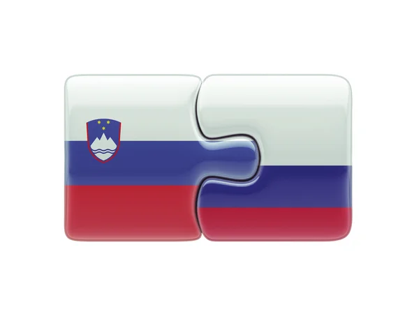 Slovénie Russie Puzzle Concept — Photo