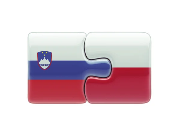 Polen Slowenien Puzzle-Konzept — Stockfoto