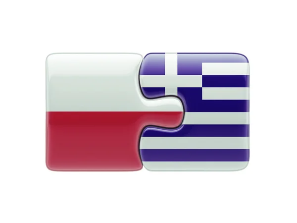 Pologne Grèce Puzzle Concept — Photo